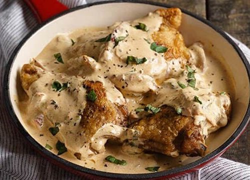 Creamy Pan Fried Chicken